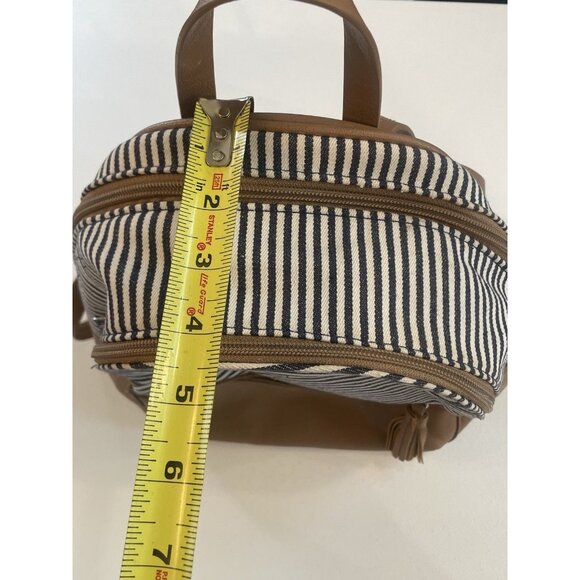 Y2K Mini Backpack Purse‎ Bag Nautical Stripes Tassle Beach Coastal Vacation - Picture 5 of 10
